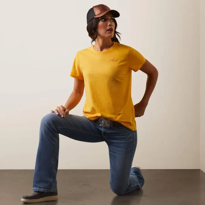 Women TShirts and Tops Ariat REAL Cool Cow Tee Yolk Yellow Women TShirts and Tops Ariat REAL Cool Cow Tee Yolk Yellow