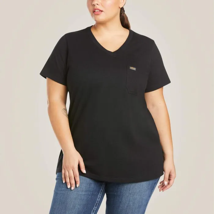 Women TShirts and Tops Ariat Rebar Cotton Strong VNeck TShirt Black Women TShirts and Tops Ariat Rebar Cotton Strong VNeck TShirt Black