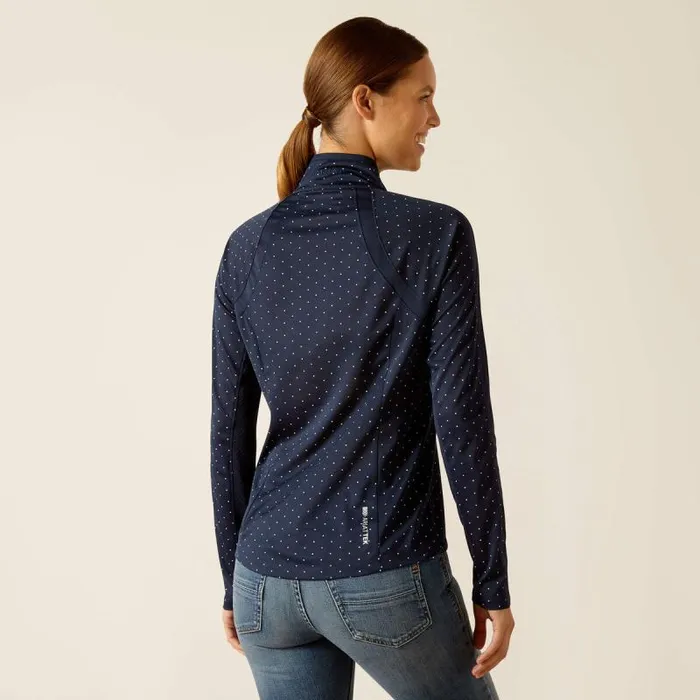 Women TShirts and Tops Ariat Sunstopper 30 14 Zip Baselayer Navy Dot Women TShirts and Tops Ariat Sunstopper 30 14 Zip Baselayer Navy Dot