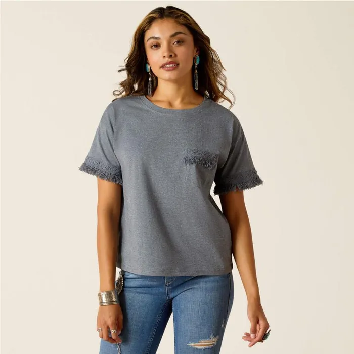 Women TShirts and Tops Ariat Tassel Top Slipstream Heather
