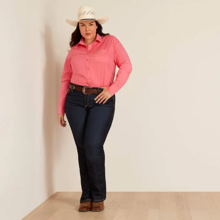 Women TShirts and Tops Ariat Wrinkle Resist Team Kirby Stretch Shirt Camellia Rose Women TShirts and Tops Ariat Wrinkle Resist Team Kirby Stretch Shirt Camellia Rose