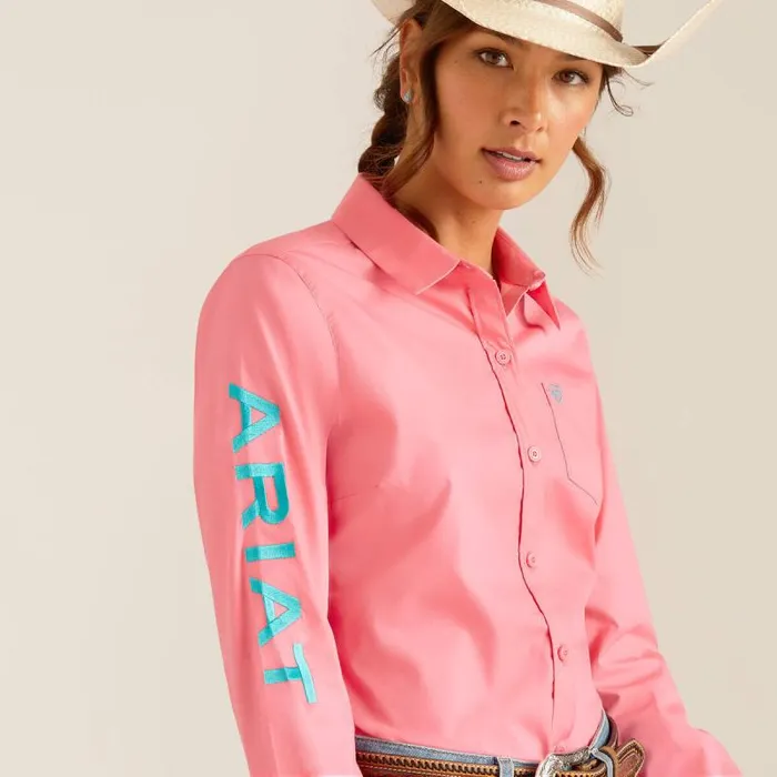Women TShirts and Tops Ariat Wrinkle Resist Team Kirby Stretch Shirt Camellia Rose Women TShirts and Tops Ariat Wrinkle Resist Team Kirby Stretch Shirt Camellia Rose