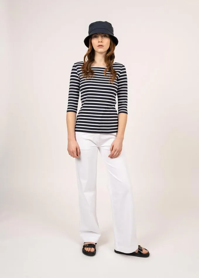 Women The AntiUV Stripes Collection Saint James GARDECOTE III Navy White