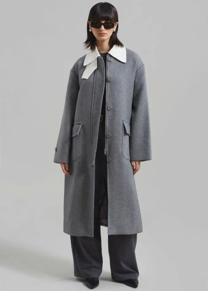 Women The Frankie Shop Ariana Coat 8211 Grey Grey