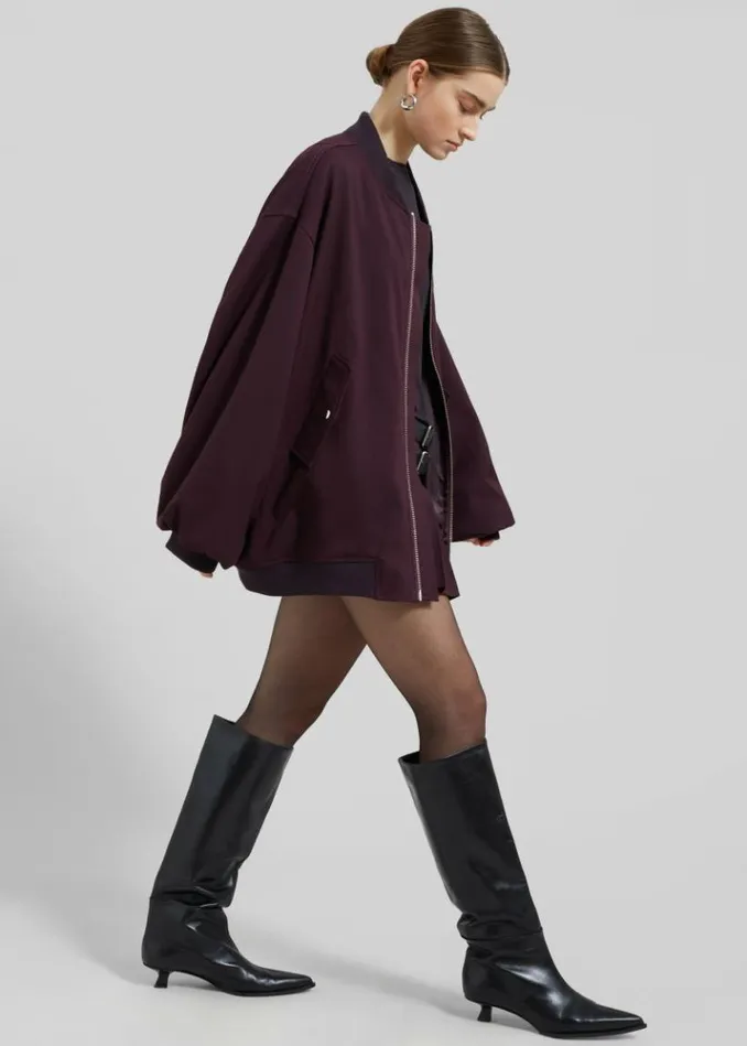 Women The Frankie Shop Astra Bomber Jacket 8211 Burgundy Burgundy