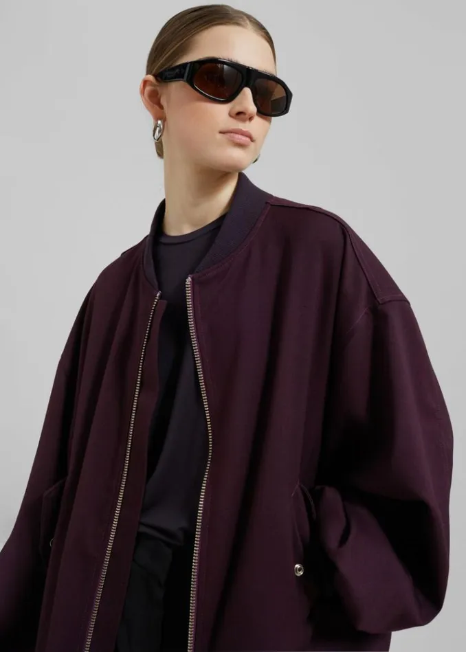 Women The Frankie Shop Astra Bomber Jacket 8211 Burgundy Burgundy
