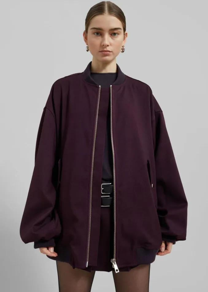 Women The Frankie Shop Astra Bomber Jacket 8211 Burgundy Burgundy