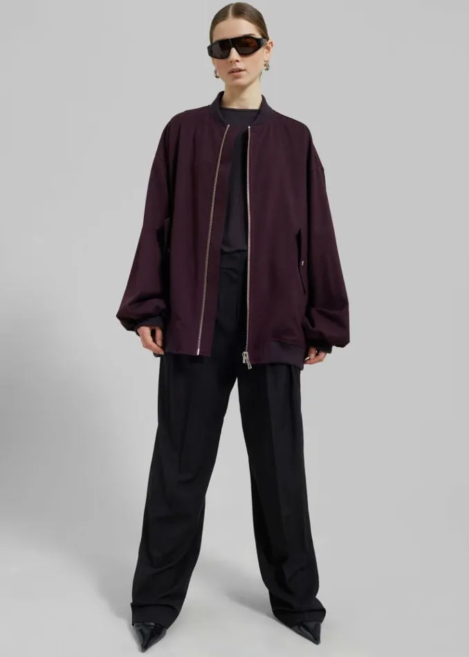 Women The Frankie Shop Astra Bomber Jacket 8211 Burgundy Burgundy