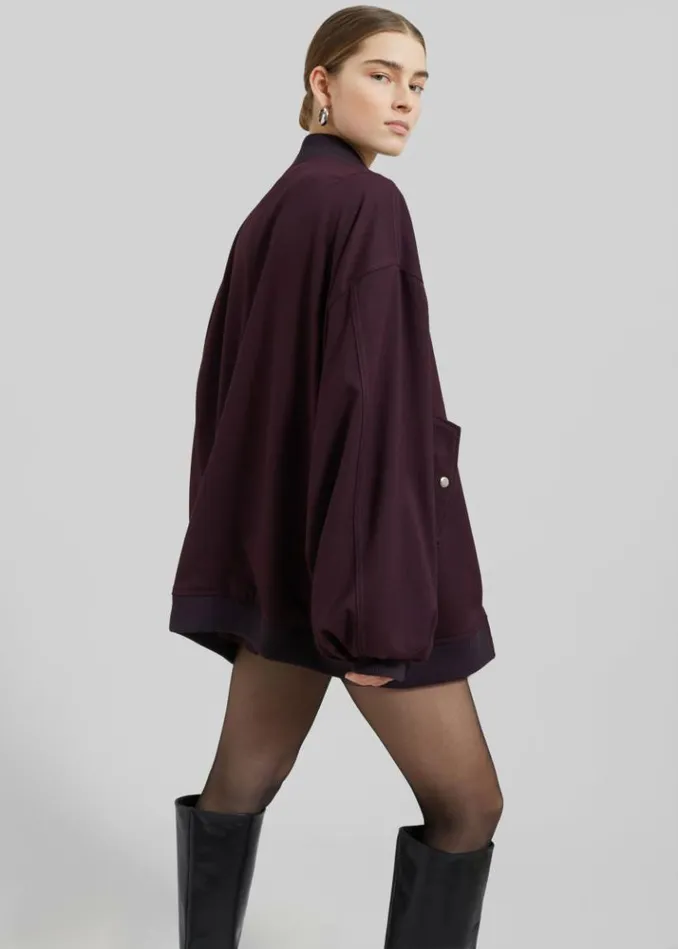 Women The Frankie Shop Astra Bomber Jacket 8211 Burgundy Burgundy