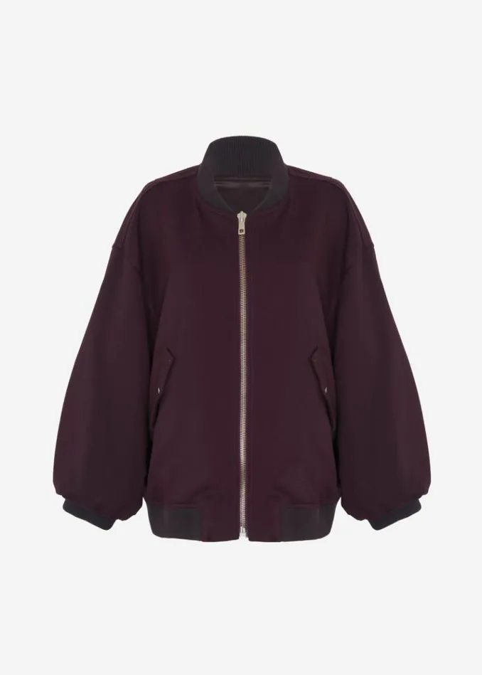 Women The Frankie Shop Astra Bomber Jacket 8211 Burgundy Burgundy
