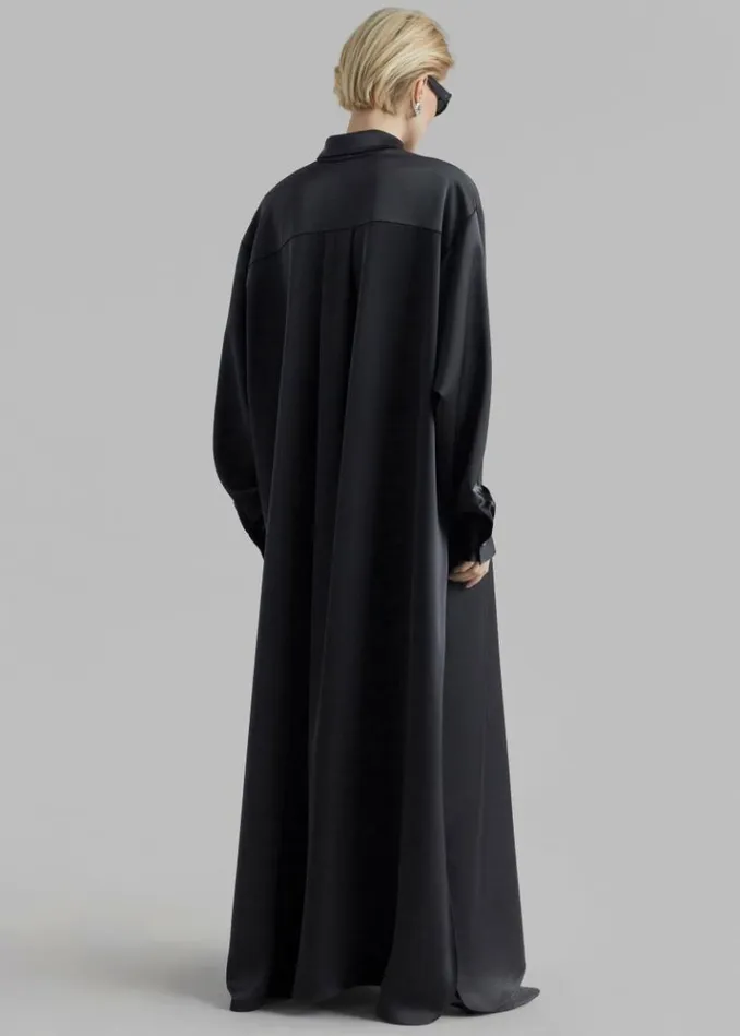 Women The Frankie Shop Avery Satin Shirt Dress 8211 Black Black