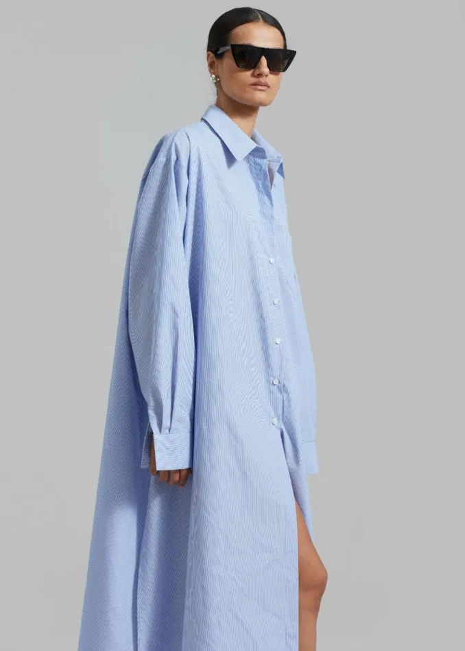 Women The Frankie Shop Avery Shirt Dress 8211 Blue Stripe Blue Stripe