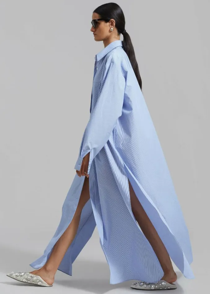 Women The Frankie Shop Avery Shirt Dress 8211 Blue Stripe Blue Stripe