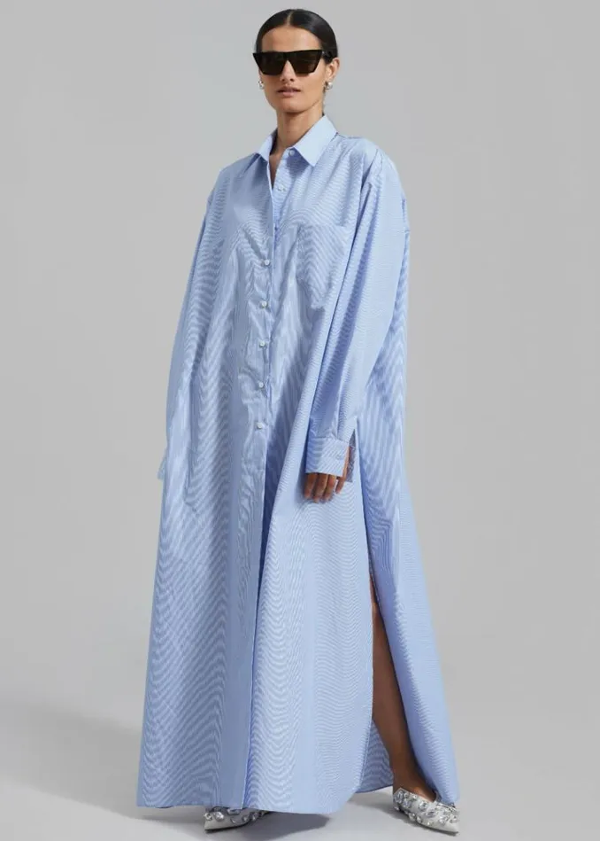 Women The Frankie Shop Avery Shirt Dress 8211 Blue Stripe Blue Stripe