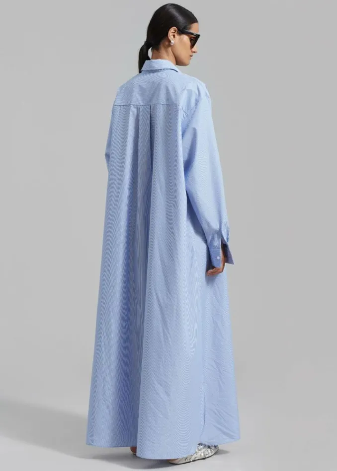 Women The Frankie Shop Avery Shirt Dress 8211 Blue Stripe Blue Stripe