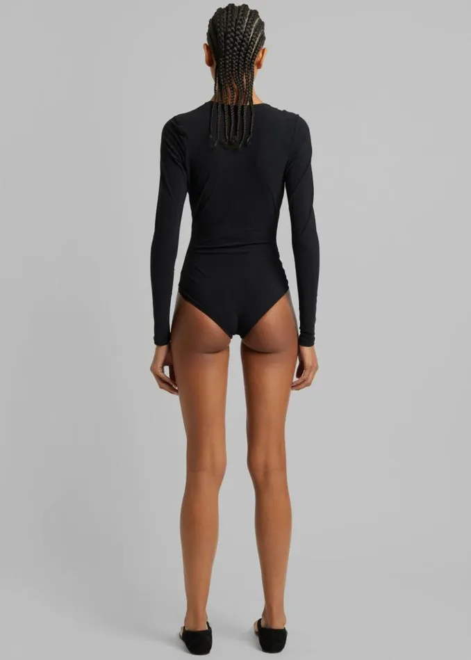 Women The Frankie Shop Christopher Esber Pierced Orbit Long Sleeve One Piece 8211 Black Black