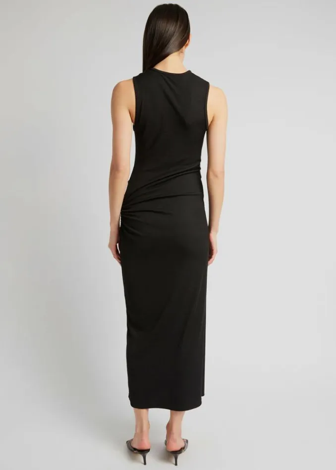 Women The Frankie Shop Christopher Esber Ruched Quartz Hip Tank Dress 8211 BlackYellow Stones Blackyellow Stones