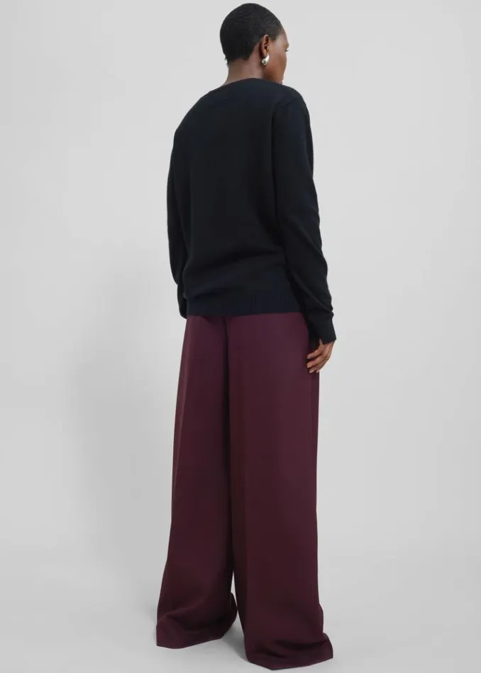 Women The Frankie Shop Kamila Wide Leg Trousers 8211 Burgundy Burgundy