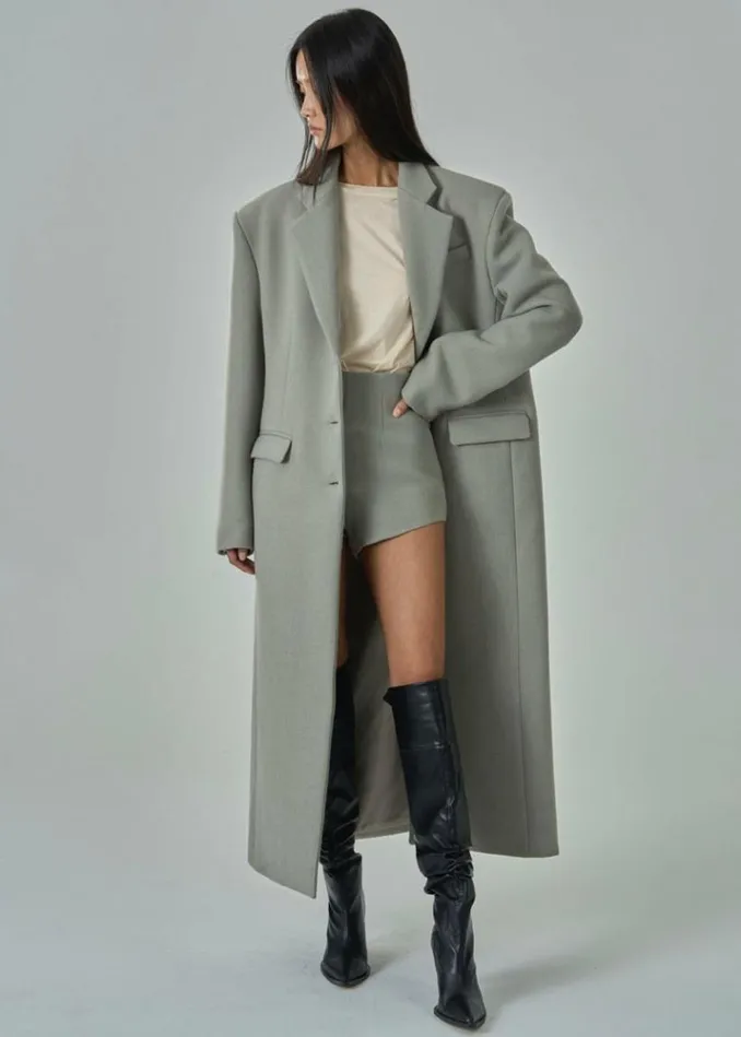 Women The Frankie Shop Mira Coat 8211 Sage Sage