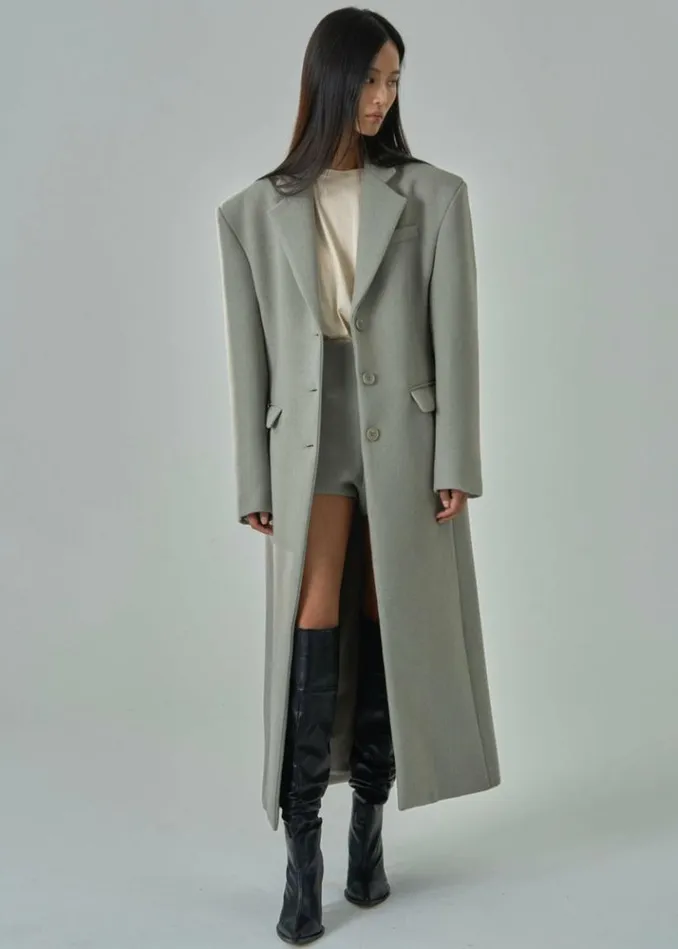 Women The Frankie Shop Mira Coat 8211 Sage Sage