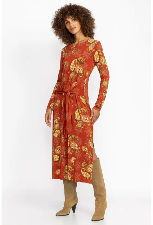 Women The Janie Favorite Long Sleeve Tie Front Knit Dress Paisley Lace Johnny Was Dresses