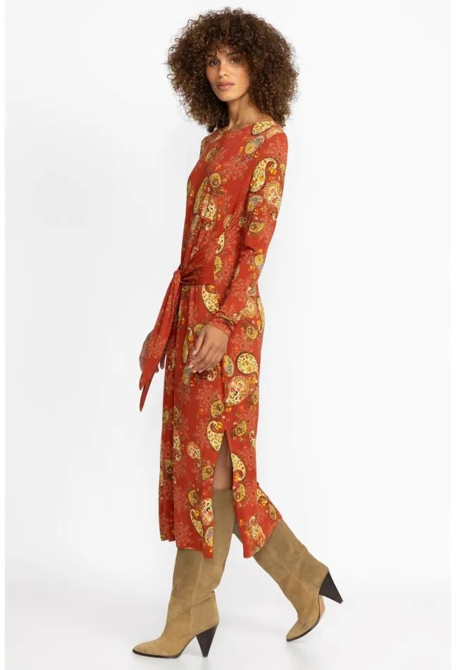 Women The Janie Favorite Long Sleeve Tie Front Knit Dress Paisley Lace Johnny Was Dresses