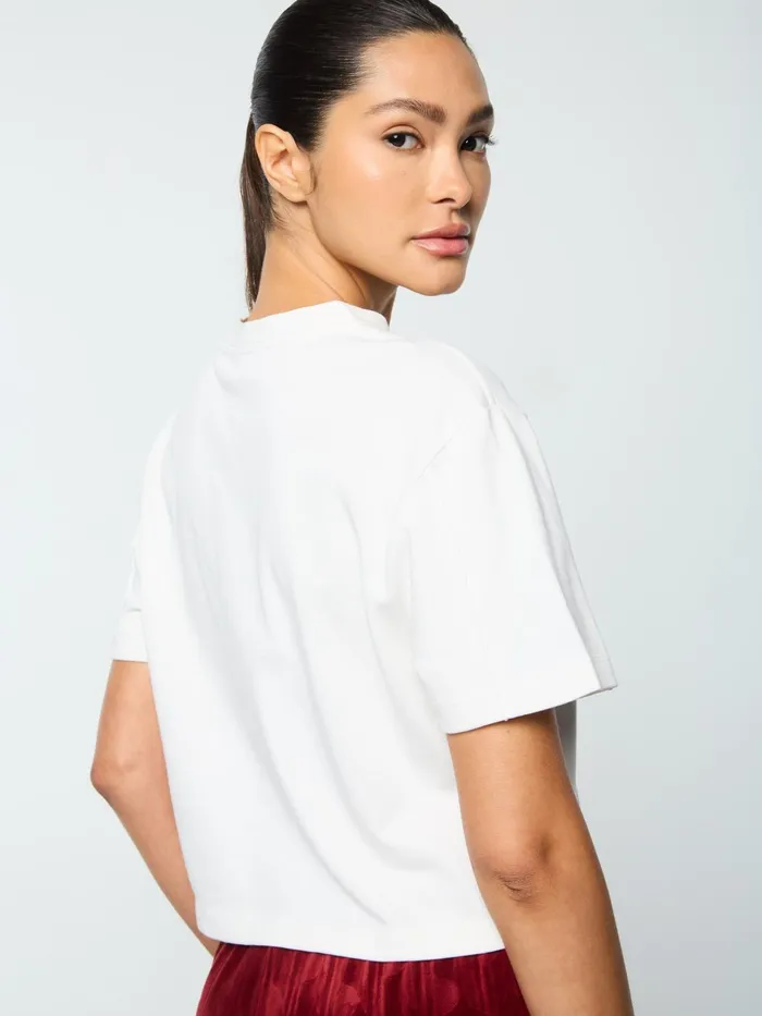 Women Tops And Sports Bras Sergio Tacchini Amore Crop TShirt Gardenia
