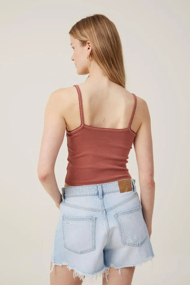 Women Tops Cotton On 90 S Graphic Strappy Cami Butterfly Kissesdark Sepia