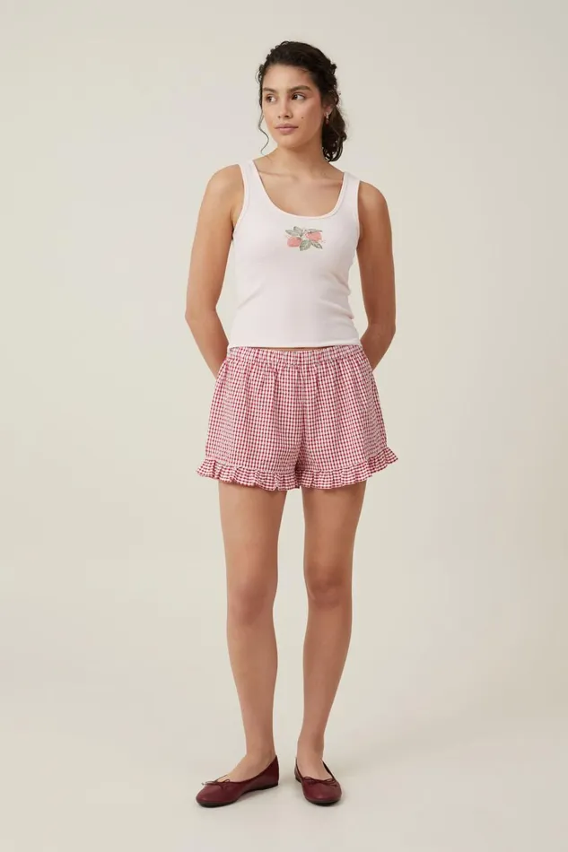 Women Tops Cotton On Graphic Scoop Neck Tank Strawberry Bunch Flossy Pink