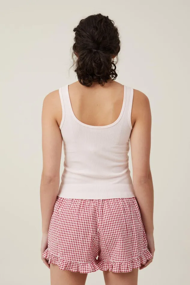 Women Tops Cotton On Graphic Scoop Neck Tank Strawberry Bunch Flossy Pink
