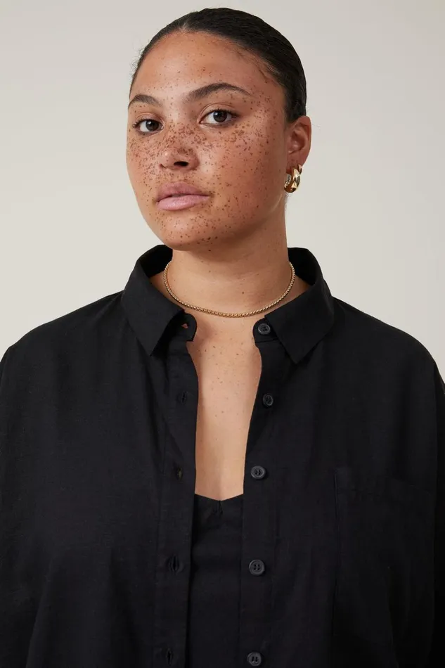 Women Tops Cotton On Haven Short Sleeve Shirt Black Women Tops Cotton On Haven Short Sleeve Shirt Black
