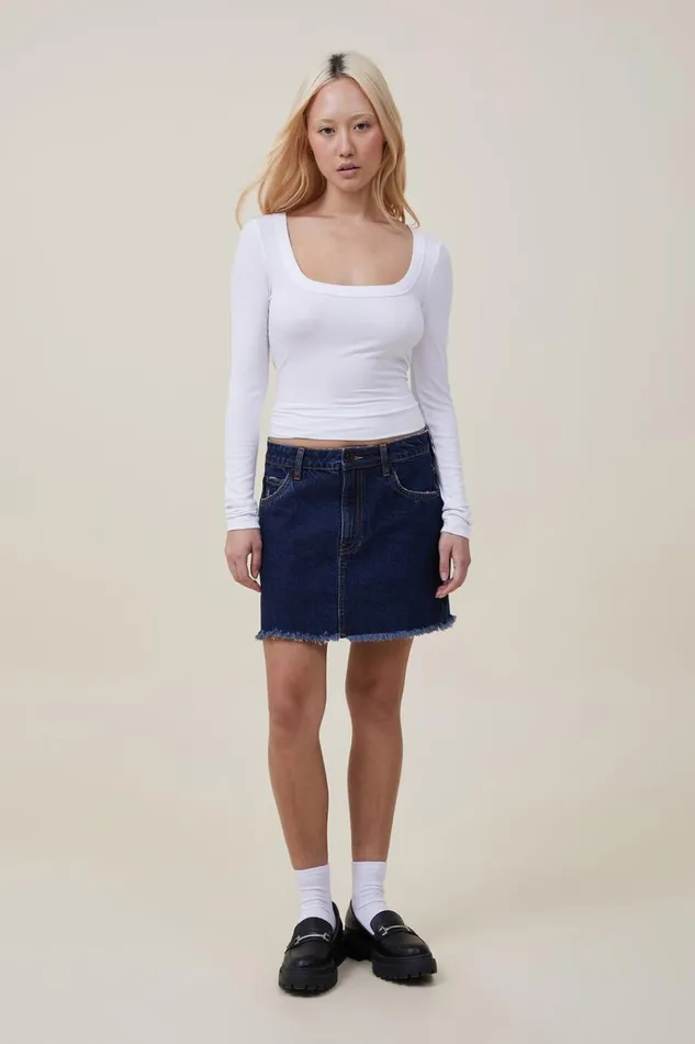 Women Tops Cotton On Staple Rib Scoop Neck Long Sleeve Top White Women Tops Cotton On Staple Rib Scoop Neck Long Sleeve Top White