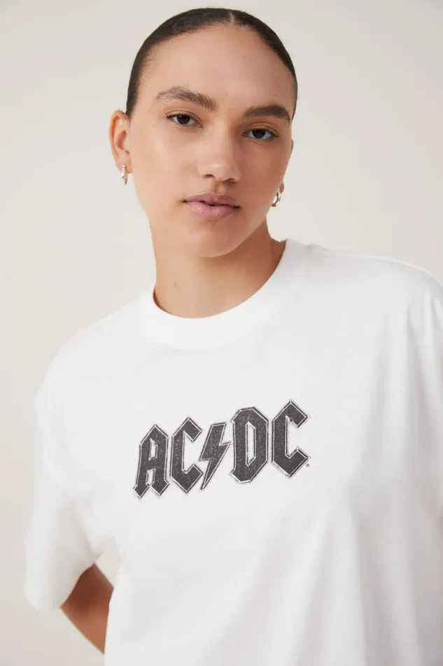 Women Tops Cotton On The Lcn Boxy Graphic Tee Lcn Per Acdc 1985 Tour Vintage White Women Tops Cotton On The Lcn Boxy Graphic Tee Lcn Per Acdc 1985 Tour Vintage White