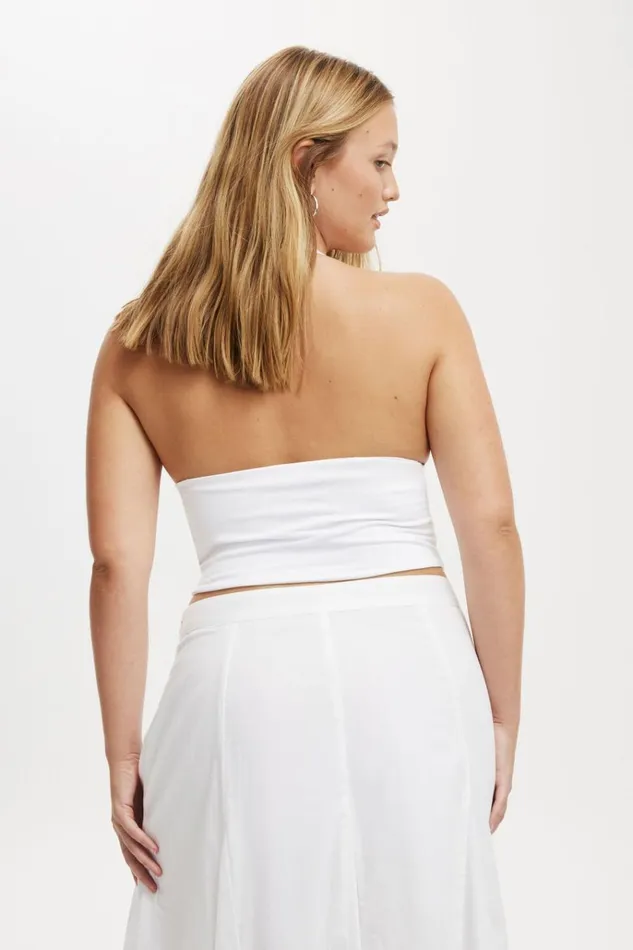 Women Tops Cotton On Tory V Neck Halter Top White