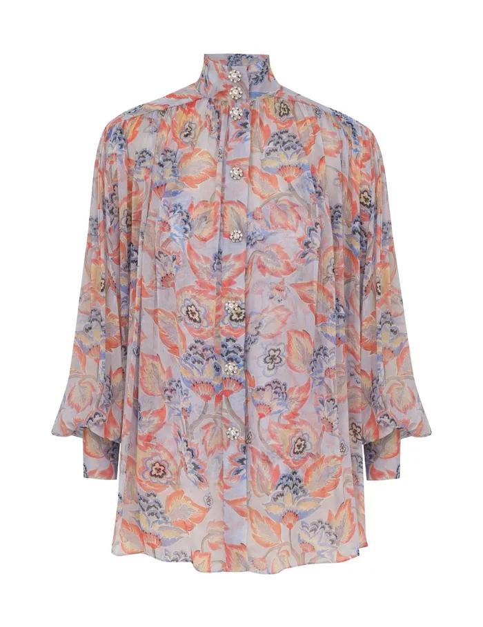 Women Tops Zimmermann Eden Lantern Blouse Sapphire Eden