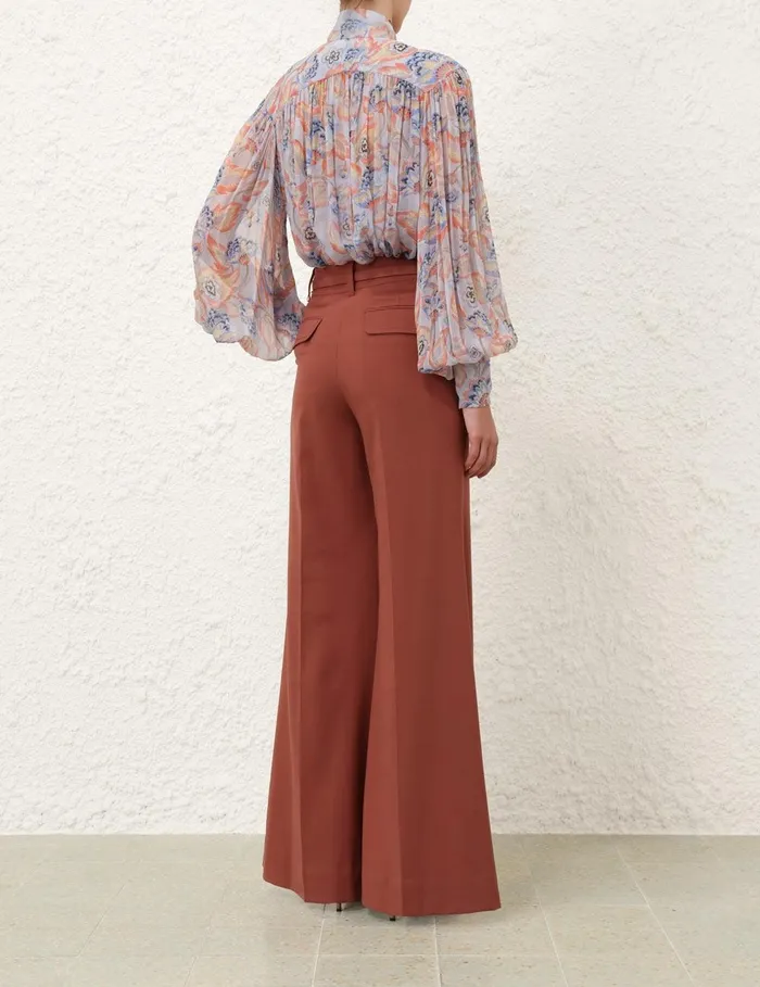 Women Tops Zimmermann Eden Lantern Blouse Sapphire Eden