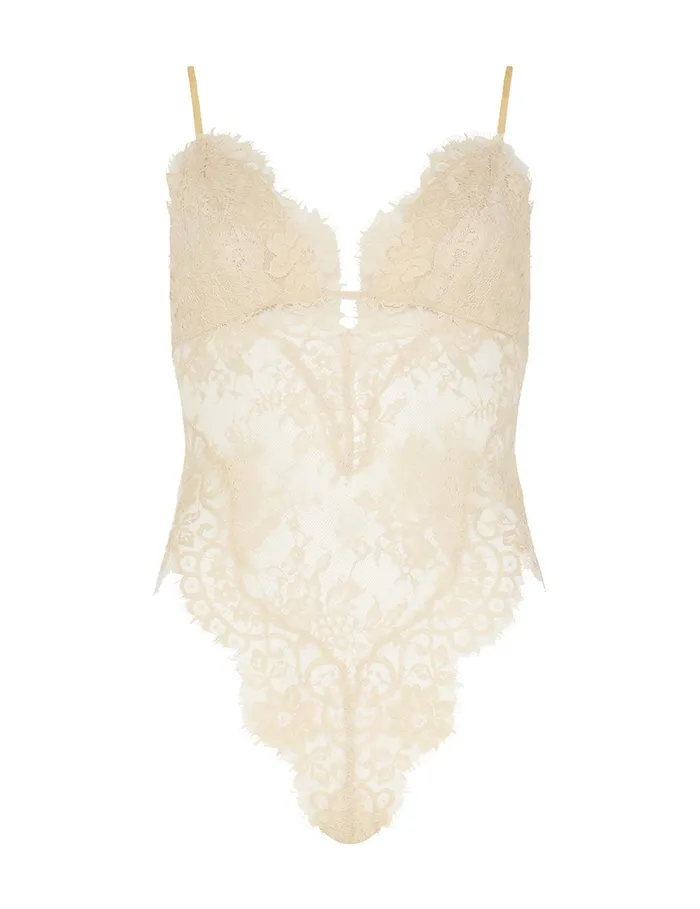 Women Tops Zimmermann Illustration Lace Teddy Cream