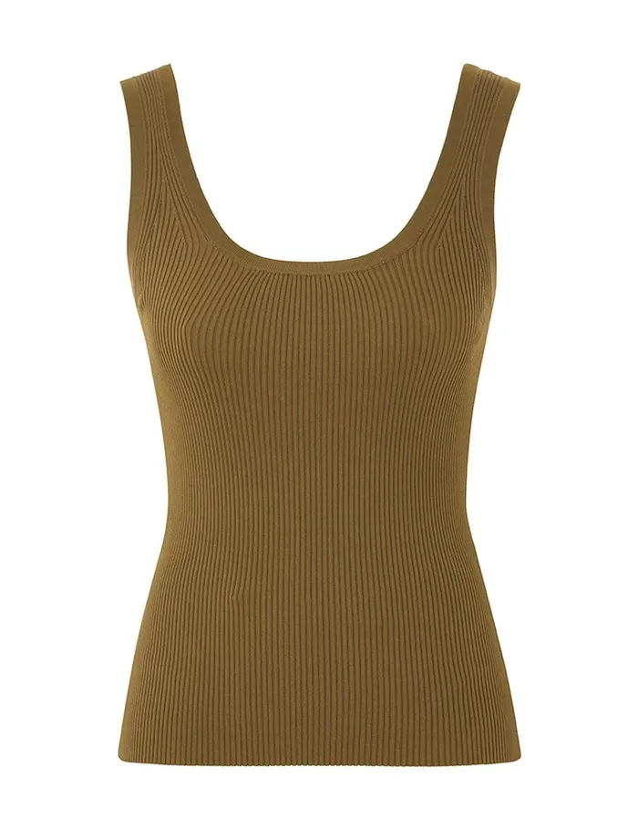 Women Tops Zimmermann Ottie Scoop Neck Tank Olive