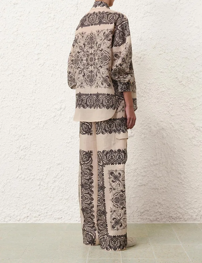Women Tops Zimmermann Utility Pocket Shirt Tea Paisley