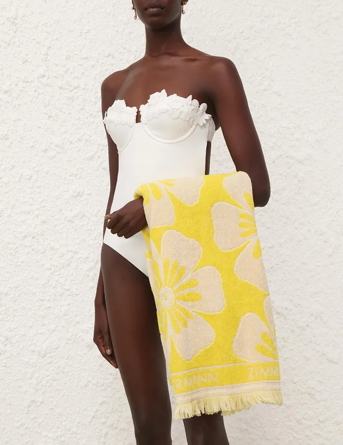 Women Towels and Pareos Zimmermann Jacquard Towel Yellowcream