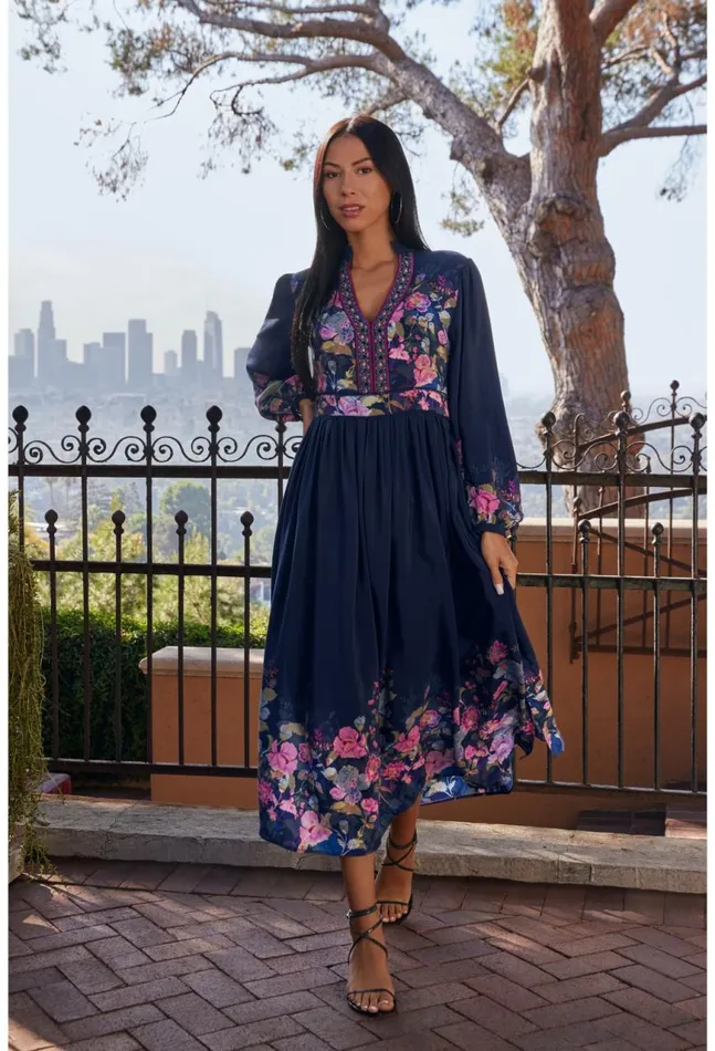 Women Valeria Silk Maxi Dress Valeria Johnny Was Dresses