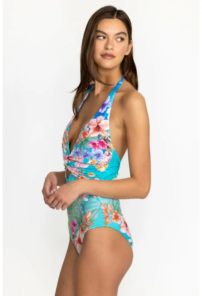 Women Water Tropic Tie Dye Twist Keyhole One Piece Water Tropic Johnny Was OnePieces