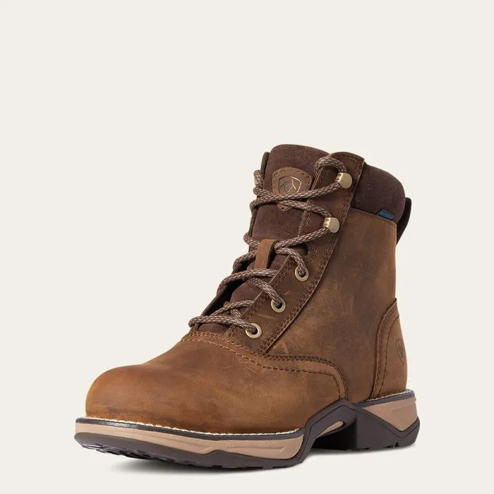 Women Western Boots Ariat Anthem Round Toe Lacer Waterproof Boot Distressed Brown Women Western Boots Ariat Anthem Round Toe Lacer Waterproof Boot Distressed Brown