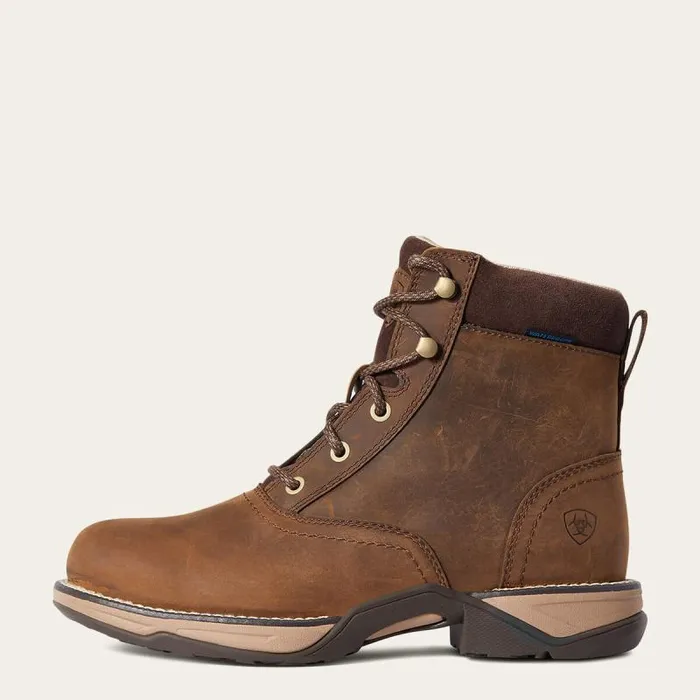 Women Western Boots Ariat Anthem Round Toe Lacer Waterproof Boot Distressed Brown Women Western Boots Ariat Anthem Round Toe Lacer Waterproof Boot Distressed Brown