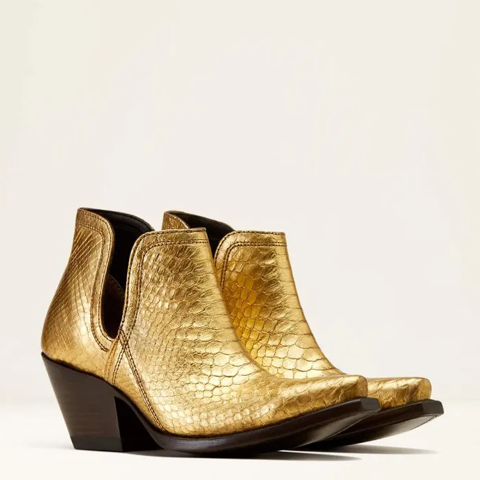 Women Western Boots Ariat Dixon Python Western Boot Metallic Gold Women Western Boots Ariat Dixon Python Western Boot Metallic Gold