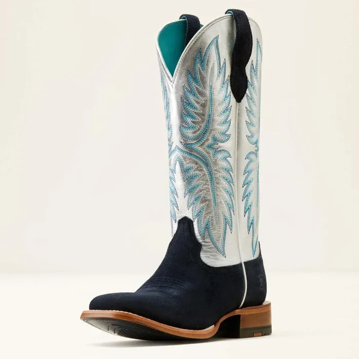 Women Western Boots Ariat Frontier Calamity Jane Western Boot Polo Blue Roughoutelectric Silver Women Western Boots Ariat Frontier Calamity Jane Western Boot Polo Blue Roughoutelectric Silver