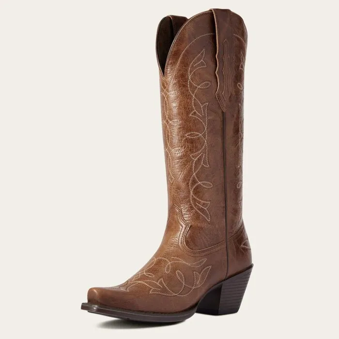 Women Western Boots Ariat Heritage D Toe StretchFit Western Boot Dark Tan