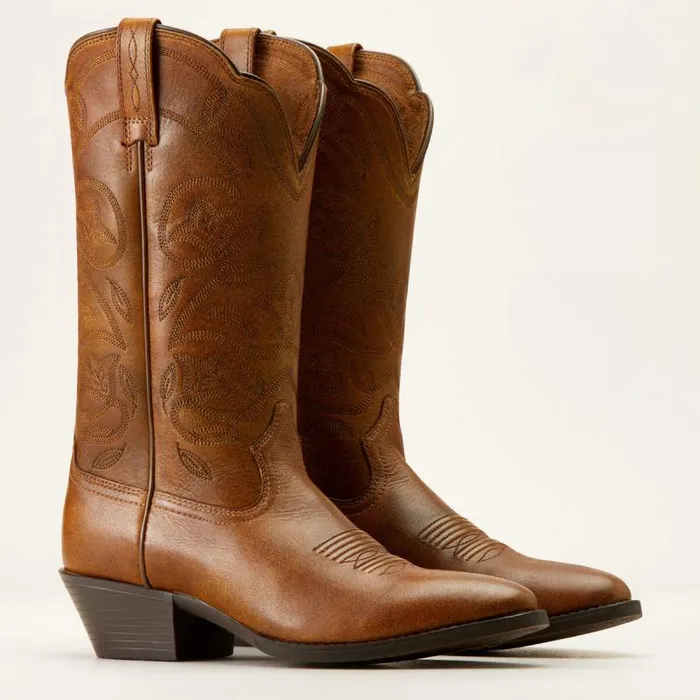 Women Western Boots Ariat Heritage R Toe Western Boot Copper Brown Women Western Boots Ariat Heritage R Toe Western Boot Copper Brown
