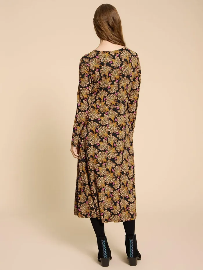 Women White Stuff Dresses Madeline Classic Jersey Dress Black Print Women White Stuff Dresses Madeline Classic Jersey Dress Black Print