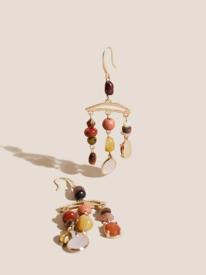 Women White Stuff Jewellery Multi Stone Drop Earrings Orange Multi Women White Stuff Jewellery Multi Stone Drop Earrings Orange Multi